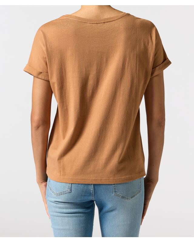 Cotton T-shirt for women, brown (KiK T-Shirt aus Baumwolle (braun)) — KiK, authentic German product in Morocco