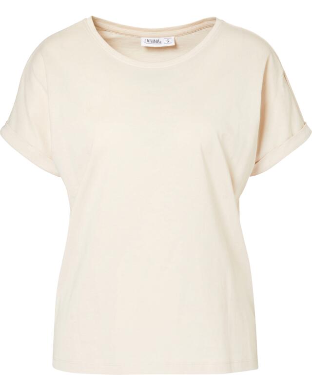 T-shirt à manches retroussées femme, crème (KiK T-Shirt mit Ärmelumschlag (creme)) — KiK, produit allemand authentique au Maroc