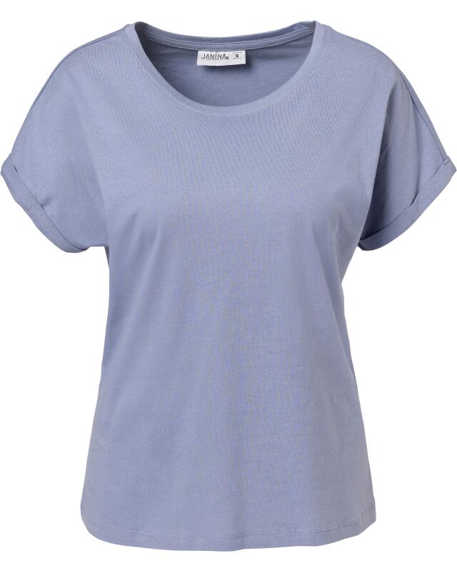 T-shirt à manches retroussées femme, bleu clair (KiK T-Shirt mit Ärmelumschlag (hellblau)) — KiK, produit allemand authentique au Maroc