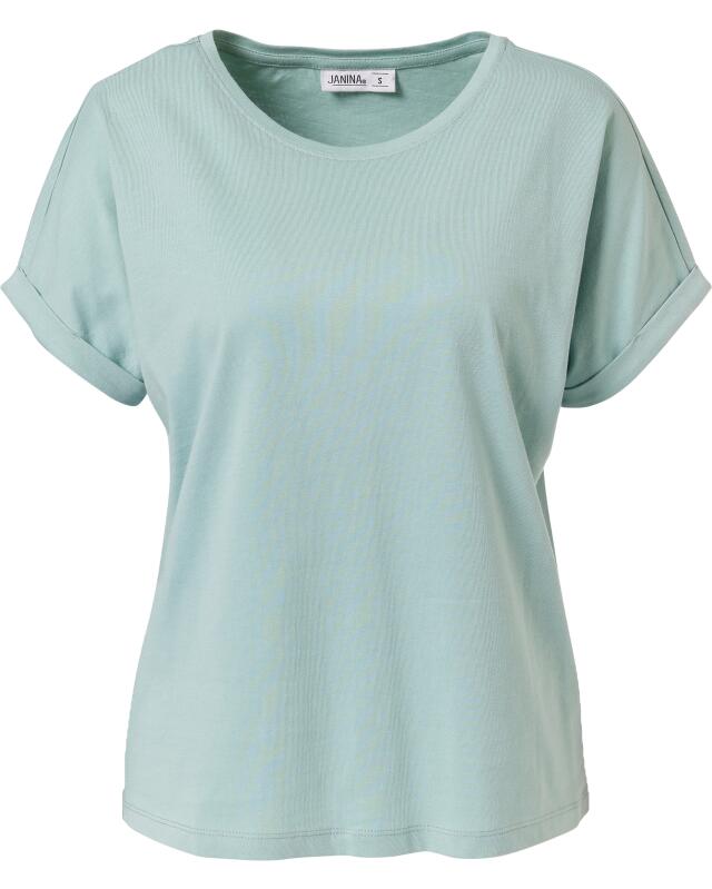 T-shirt à manches retroussées femme, vert menthe (KiK T-Shirt mit Ärmelumschlag (mintgrün)) — KiK, produit allemand authentique au Maroc
