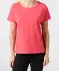 T-shirt met randje donkerkoraal
