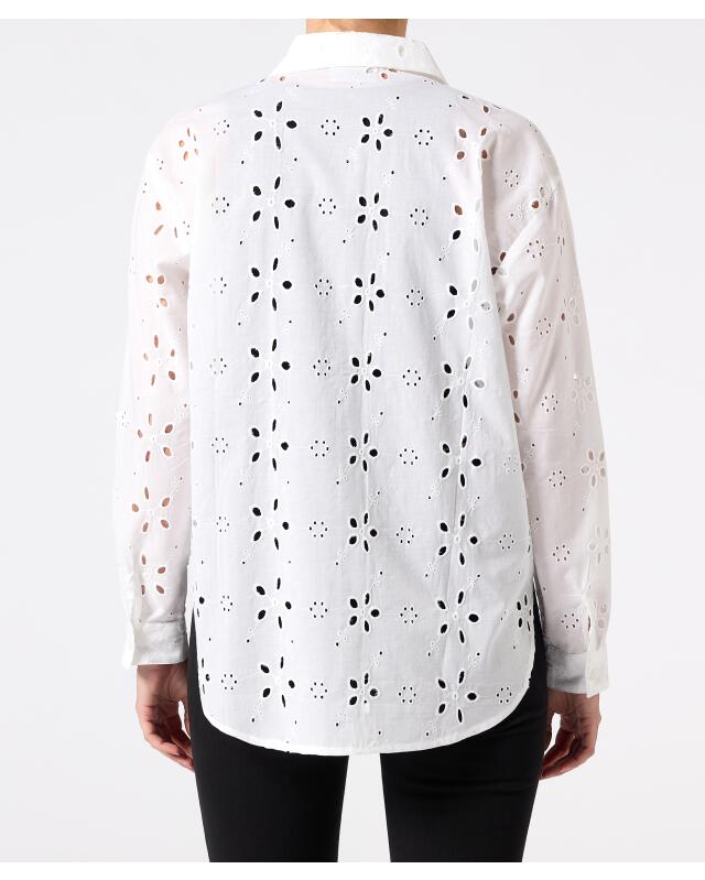 Blouse with eyelet pattern for women, white (KiK Bluse mit Lochmuster (weiß)) — KiK, authentic German product in Morocco