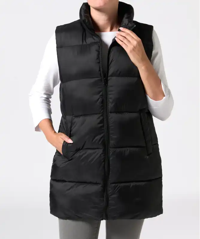 Dlouhá prošívaná vesta