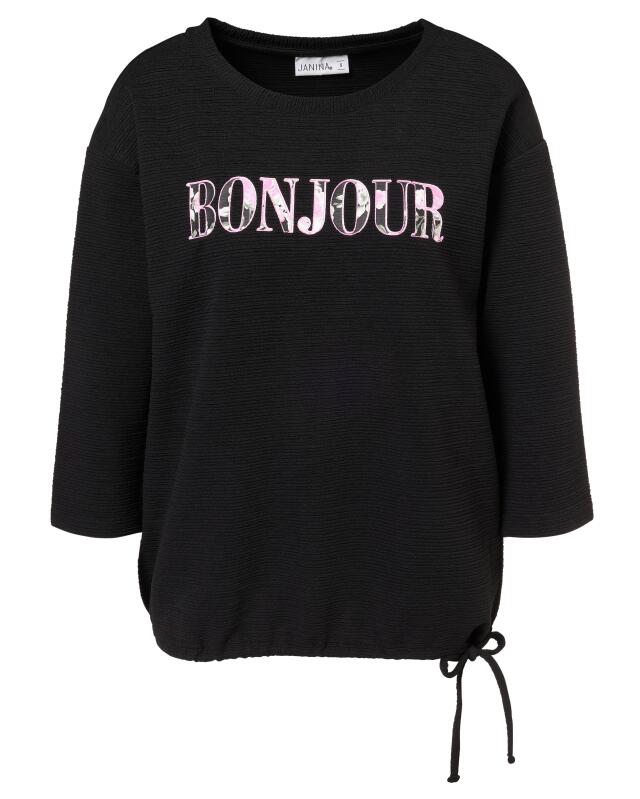 T-shirt texturé femme, noir (KiK Strukturiertes Shirt (schwarz)) — KiK, produit allemand authentique au Maroc