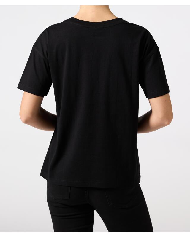 T-shirt à inscription femme, noir imprimé (KiK T-Shirt mit Schriftzug (schwarz bedruckt)) — KiK, produit allemand authentique au Maroc