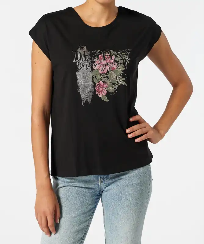 Tričko s třpytivým potiskem