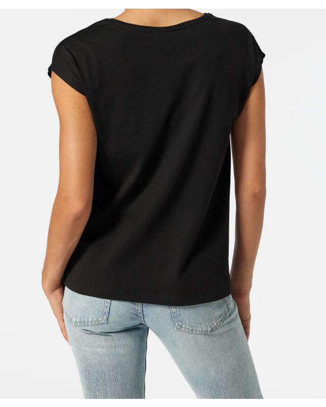 T-shirt à imprimé scintillant femme, noir (KiK T-Shirt mit Schimmer-Print (schwarz)) — KiK, produit allemand authentique au Maroc