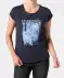 T-Shirt mit Schimmer-Print dunkelblau