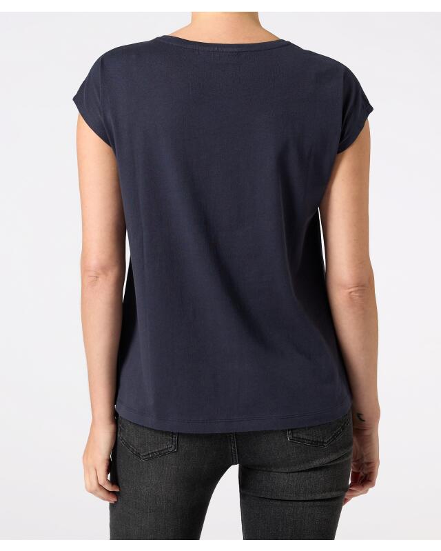 T-shirt with shimmer print for women, navy (KiK T-Shirt mit Schimmer-Print (dunkelblau)) — KiK, authentic German product in Morocco