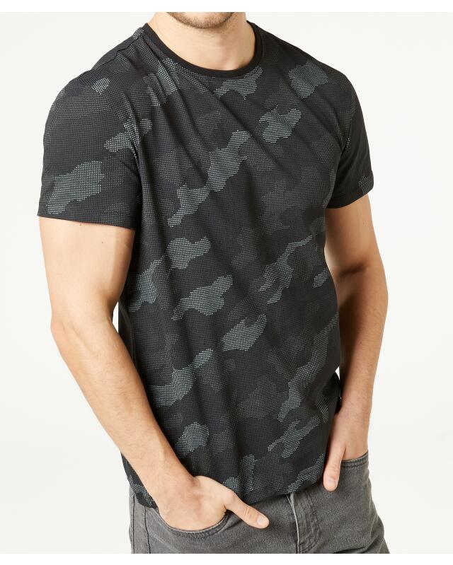 T-shirt imprimé camouflage homme, noir (KiK T-Shirt mit Camouflagedruck (schwarz)) — KiK, produit allemand authentique au Maroc