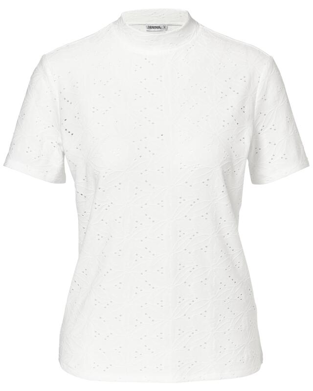 تيشيرت بنقشة مثقبة للنساء، أبيض (KiK T-Shirt mit Lochmuster (weiß)) — KiK, منتج ألماني أصلي في المغرب