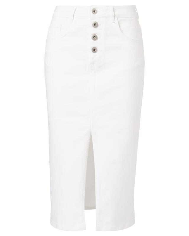 Midi denim skirt for women, white (KiK Jeansrock in Midilänge (weiß)) — KiK, authentic German product in Morocco
