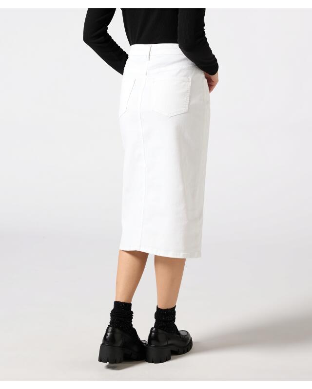 Midi denim skirt for women, white (KiK Jeansrock in Midilänge (weiß)) — KiK, authentic German product in Morocco