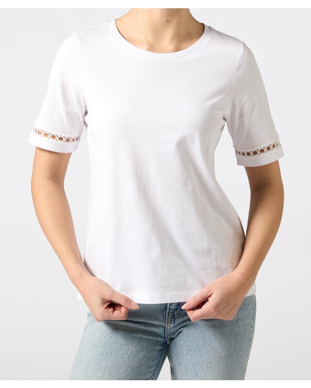 T-shirt à dentelle au crochet femme, blanc (KiK T-Shirt mit Häkelspitze (weiß)) — KiK, produit allemand authentique au Maroc