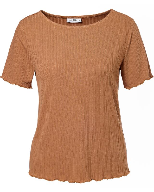 Ribbed T-shirt for women, brown (KiK Geripptes T-Shirt (braun)) — KiK, authentic German product in Morocco