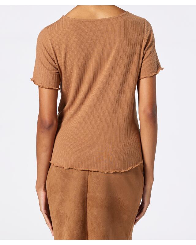 Ribbed T-shirt for women, brown (KiK Geripptes T-Shirt (braun)) — KiK, authentic German product in Morocco