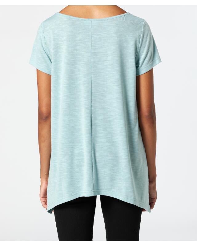 T-shirt à ourlet pointu femme, vert menthe (KiK Zipfelshirt (mintgrün)) — KiK, produit allemand authentique au Maroc