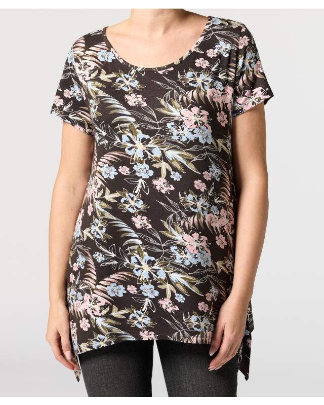 T-shirt à ourlet pointu femme, noir (KiK Zipfelshirt (schwarz)) — KiK, produit allemand authentique au Maroc