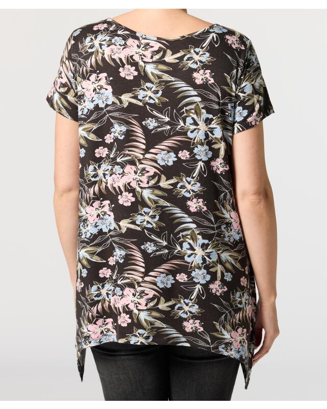 T-shirt à ourlet pointu femme, noir (KiK Zipfelshirt (schwarz)) — KiK, produit allemand authentique au Maroc
