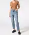 Mom jeans met wassing denimblauw