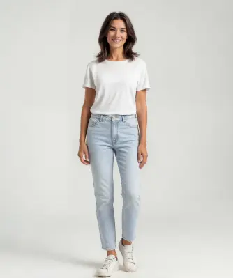 Mom-Jeans mit Waschungseffekten