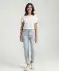 Mom-Jeans mit Waschungseffekten jeansblau hell