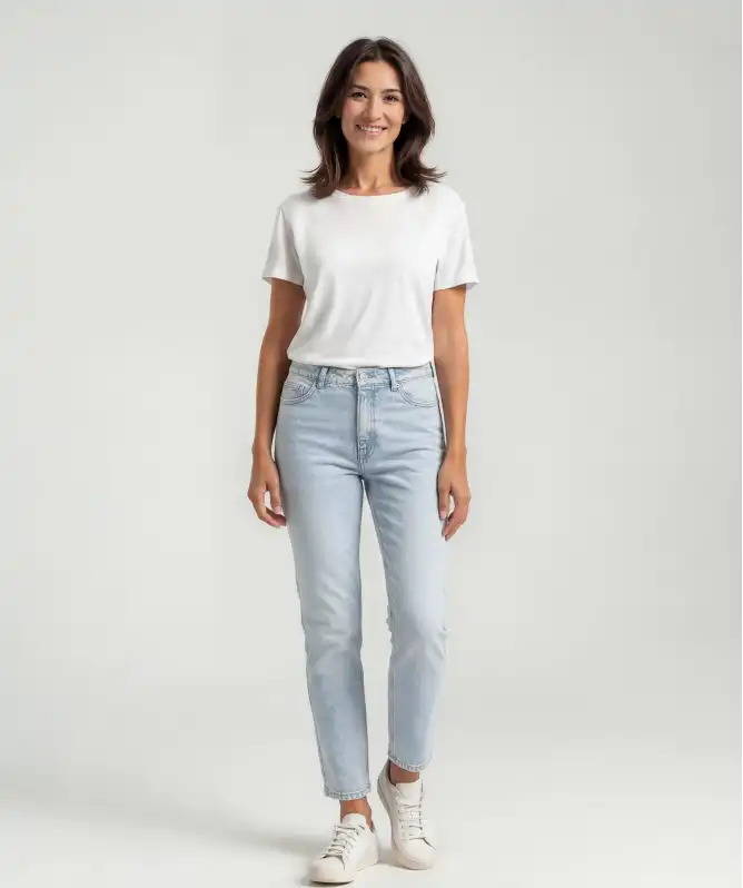 Mom-Jeans mit Waschungseffekten