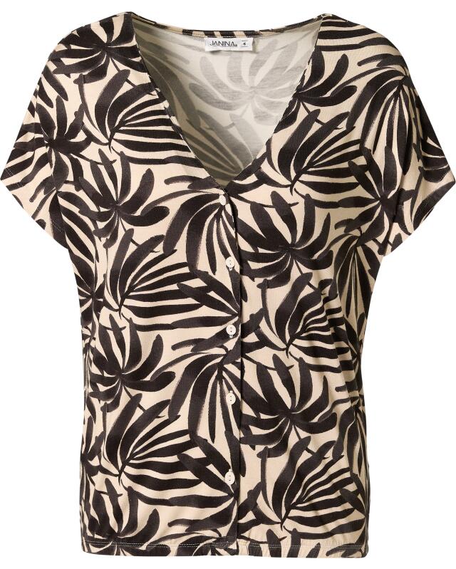 T-shirt façon chemisier femme, noir (KiK Blusenshirt (schwarz)) — KiK, produit allemand authentique au Maroc