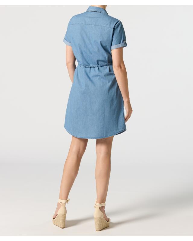 Robe en jean avec ceinture à nouer femme, jean clair (KiK Jeanskleid mit Bindegürtel (jeansblau hell)) — KiK, produit allemand authentique au Maroc