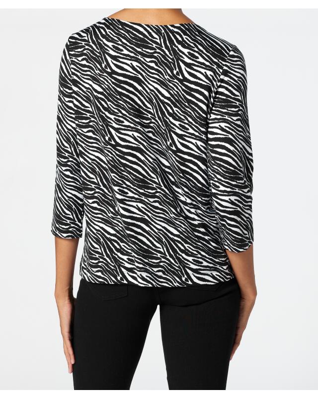 T-shirt manches 3/4 femme, imprimé zèbre (KiK Shirt mit 3/4-Arm (Zebradruck)) — KiK, produit allemand authentique au Maroc