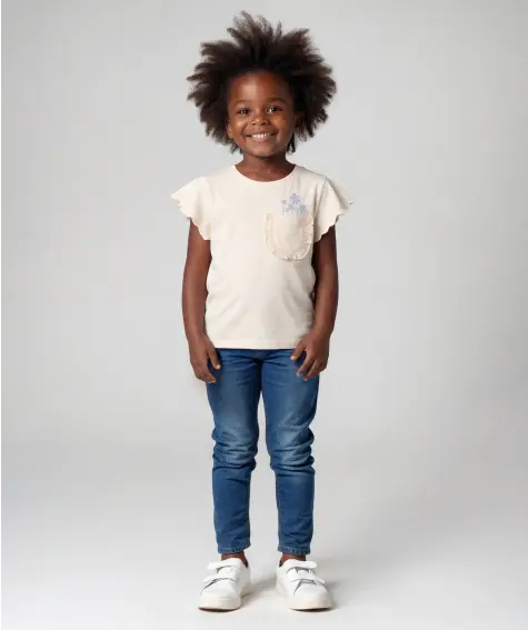 T-Shirt mit Blumenstickereien