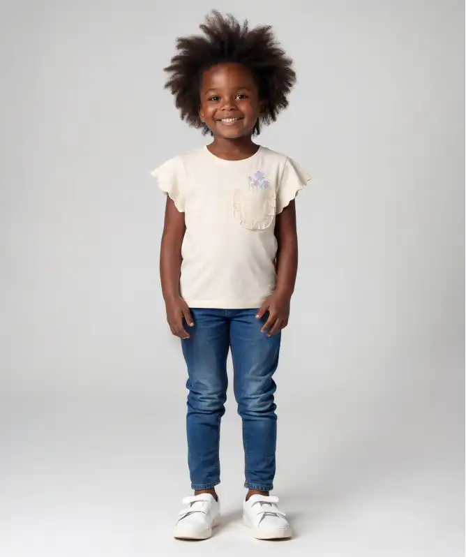 T-Shirt mit Blumenstickereien