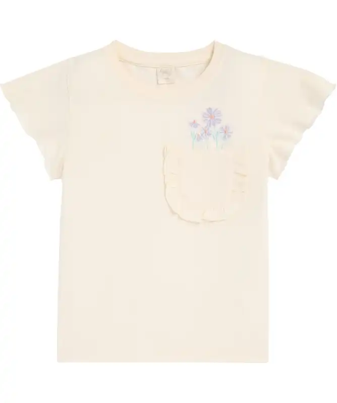 Kinder T-shirt met bloemenborduursel