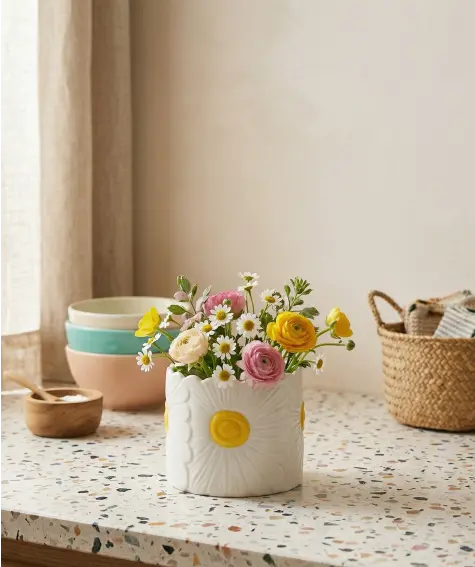 Keramikvase Frühling