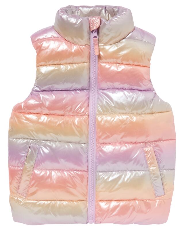 Gilet sans manches matelassé arc-en-ciel fille, arc-en-ciel — KiK, produit allemand authentique au Maroc