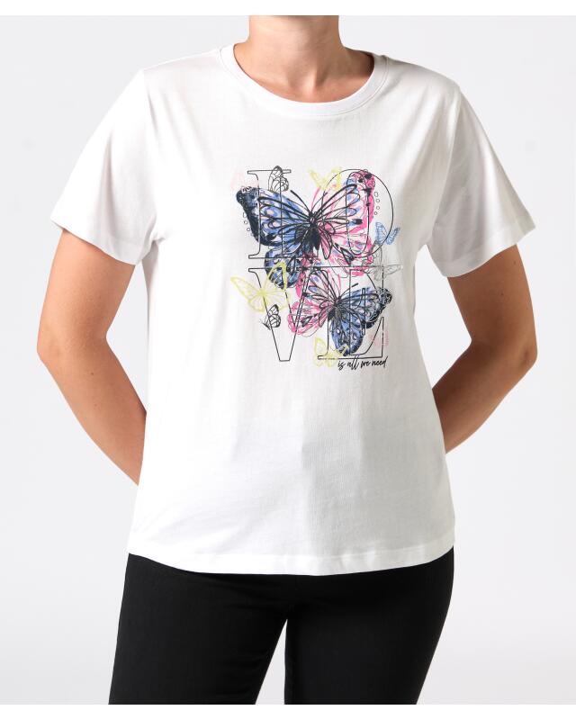 تيشيرت لامع للنساء، أبيض (KiK T-Shirt mit Glitzer (weiß)) — KiK, منتج ألماني أصلي في المغرب