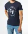 T-Shirt mit Schriftzug dunkelblau