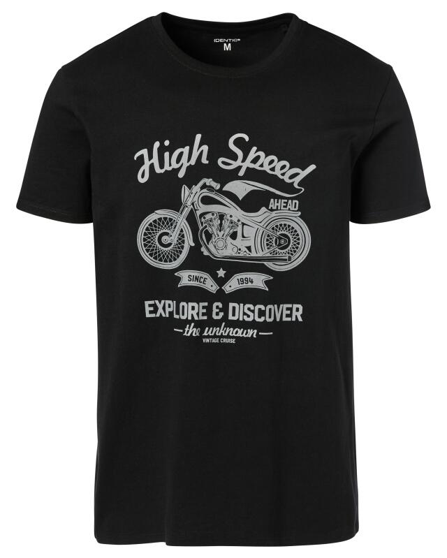 تيشيرت بنقشة دراجة نارية للرجال، أسود (KiK T-Shirt Motorrad (schwarz)) — KiK, منتج ألماني أصلي في المغرب