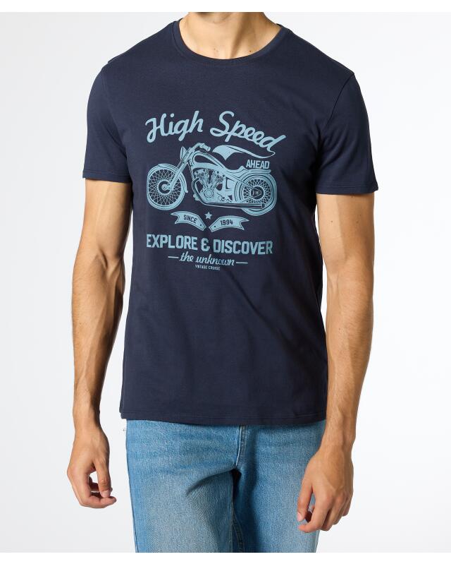 T-shirt moto homme, bleu marine (KiK T-Shirt Motorrad (dunkelblau)) — KiK, produit allemand authentique au Maroc