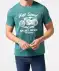 T-shirt met motorfiets denne groen