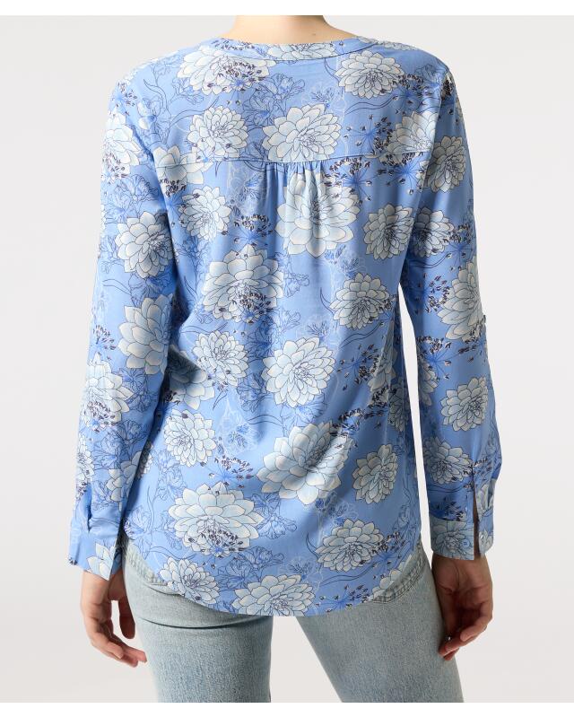 بلوزة بزهور للنساء، أزرق مطبوع (KiK Blumen-Bluse (blau bedruckt)) — KiK, منتج ألماني أصلي في المغرب