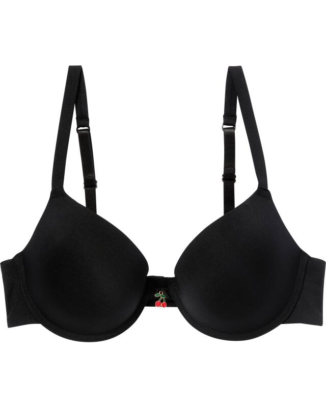 Soutien-gorge push-up à accessoire cerise femme, noir (KiK Push-up-BH mit Kirsch-Accessoire (schwarz)) — KiK, produit allemand authentique au Maroc