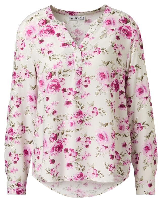 Long-sleeve blouse with roses for women, floral print (KiK Langarmbluse mit Rosen (Blumendruck)) — KiK, authentic German product in Morocco