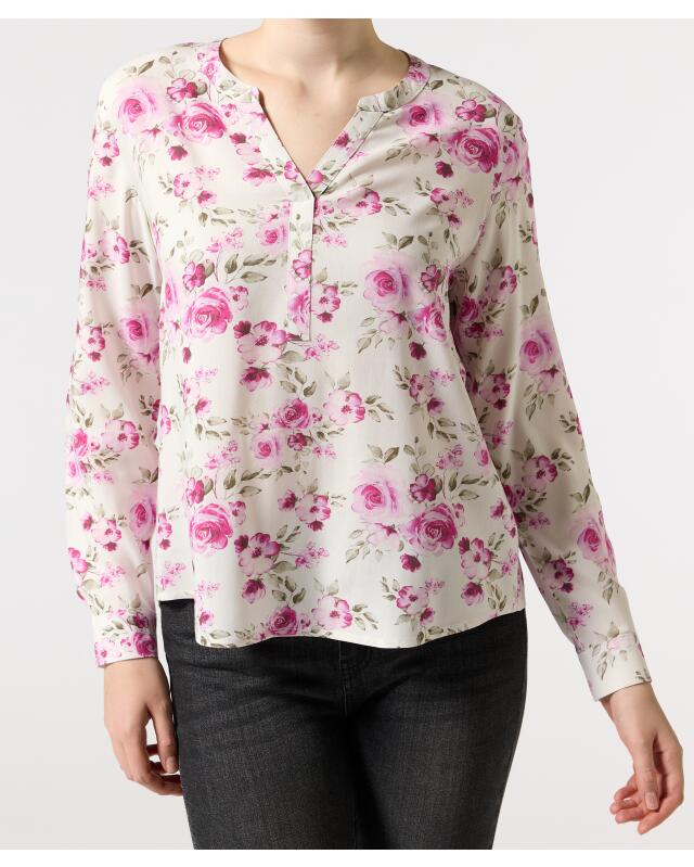 Long-sleeve blouse with roses for women, floral print — KiK, authentic German product in Morocco