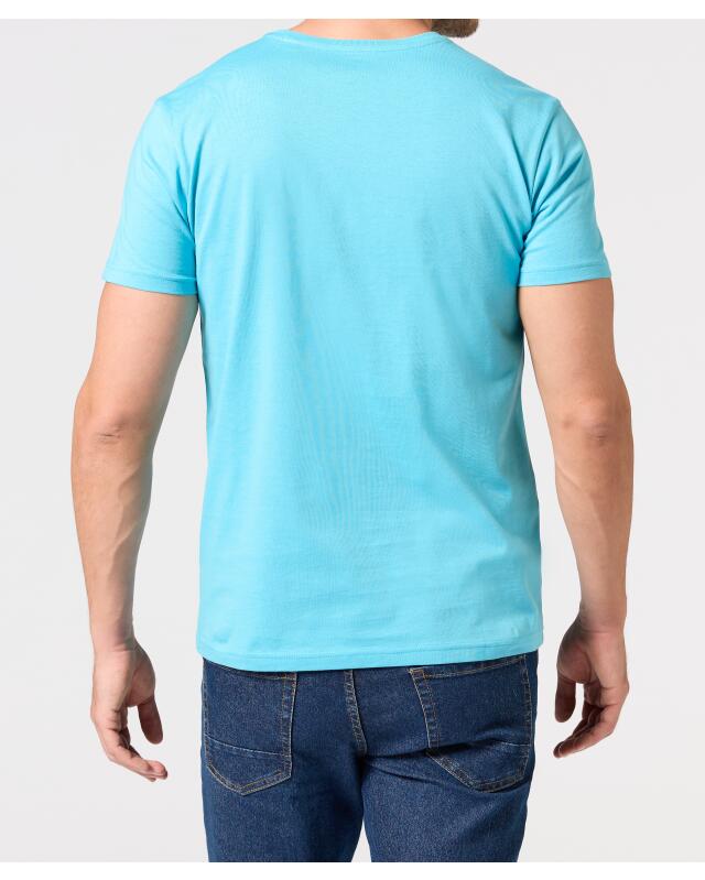 تيشيرت بطبعة أمامية للرجال، أكوا (KiK T-Shirt mit Frontprint (aqua)) — KiK, منتج ألماني أصلي في المغرب