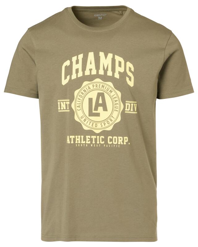 T-shirt à imprimé devant homme, kaki (KiK T-Shirt mit Frontprint (Khaki)) — KiK, produit allemand authentique au Maroc