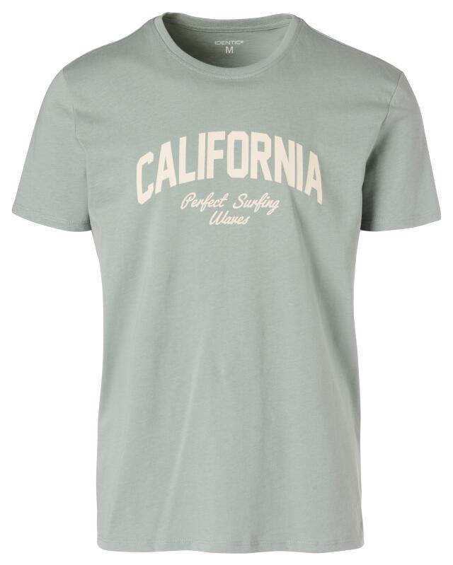 T-shirt à imprimé devant homme, vert clair (KiK T-Shirt mit Frontprint (hellgrün)) — KiK, produit allemand authentique au Maroc