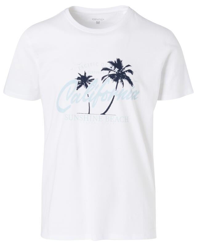 T-shirt à imprimé devant homme, blanc (KiK T-Shirt mit Frontprint (weiß)) — KiK, produit allemand authentique au Maroc