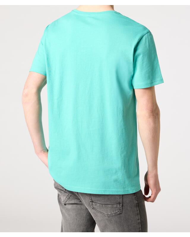 T-shirt à imprimé devant homme, turquoise (KiK T-Shirt mit Frontprint (türkis)) — KiK, produit allemand authentique au Maroc