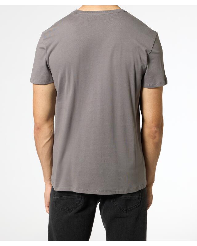 T-shirt with front print for men, grey (KiK T-Shirt mit Frontprint (grau)) — KiK, authentic German product in Morocco